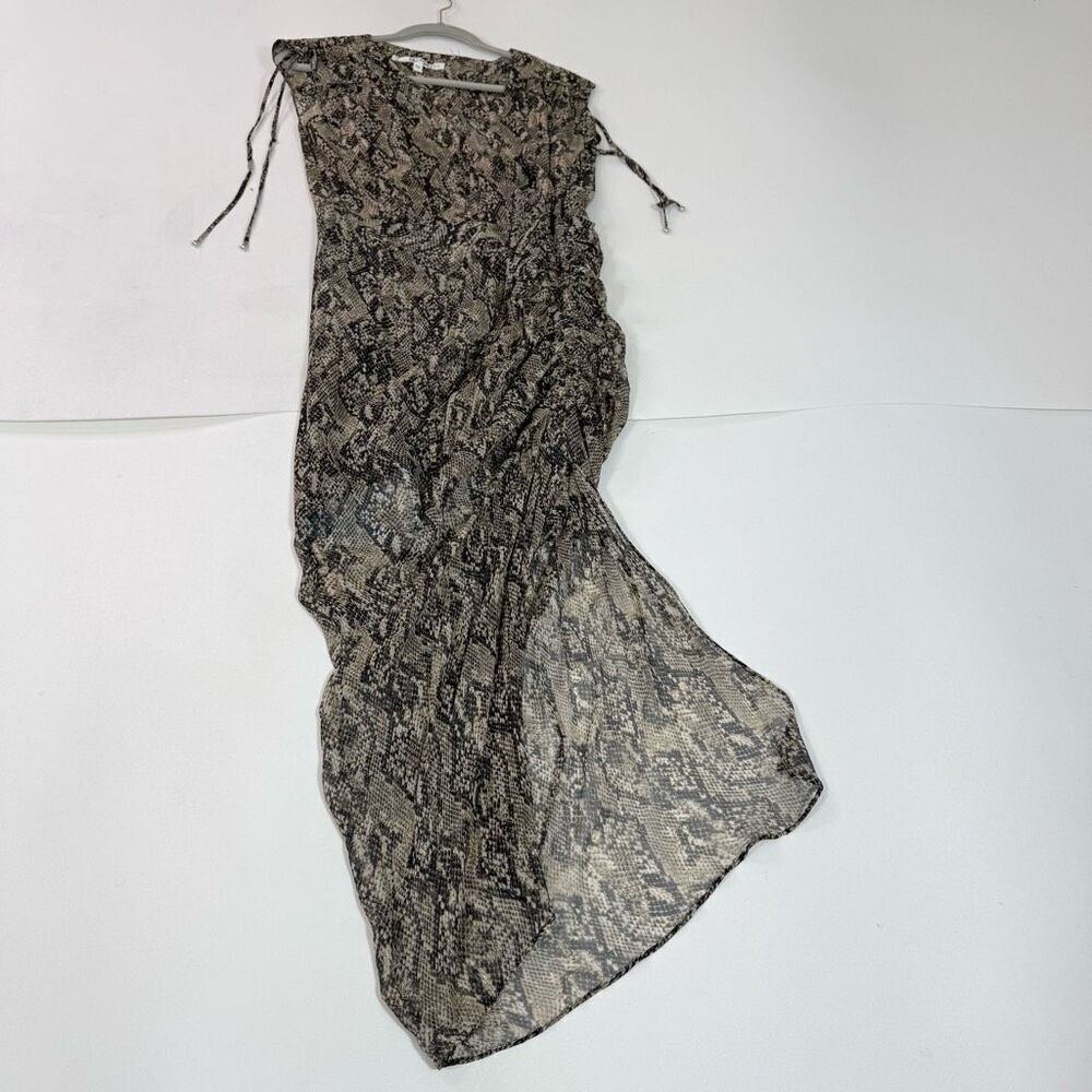 Veronica Beard Teagan Ruched Python-Printed Dress… - image 3